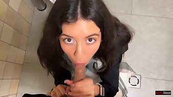 Skinniest Girl Eats And Takes A Mouthful Of Cum In One Sitting