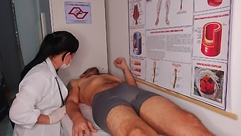 A Boy Got An Unintentionally Hard Cock In Front Of The Nurse.